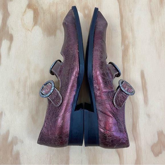 John Fluevog Exene Swordfish Low Double Strap Oxford Shoe Cranberry - Picture 3 of 12